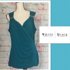 White House Black Market faux wrap top XL